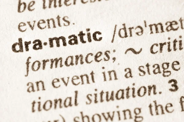 Definizione del dizionario di parola drammatico — Foto Stock