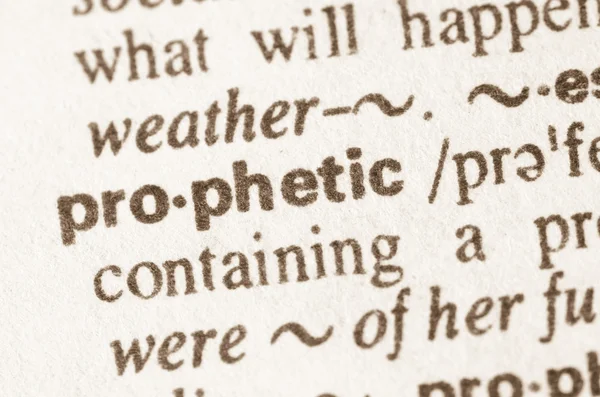 Словарное определение слова пророческий — стоковое фото
