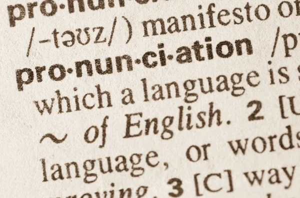 Dictionary definition of word pronunciation — Stock Photo, Image