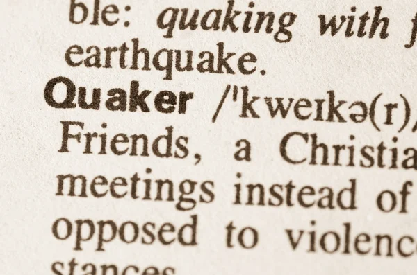 Słownikowej definicji wyrazu Quaker — Zdjęcie stockowe