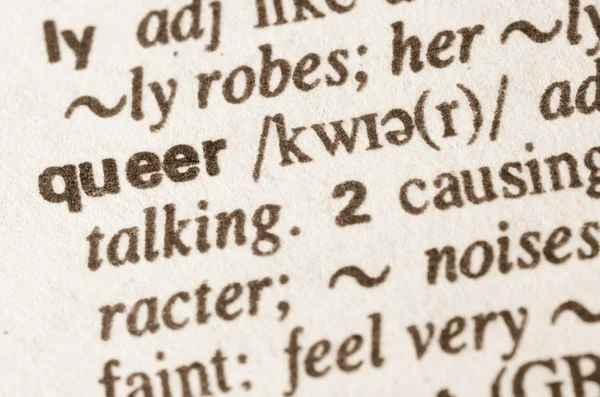 Dictionary definition of word queer — Stock Photo, Image