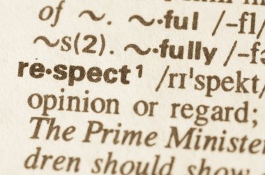 Kelime saygı sözlük tanımı