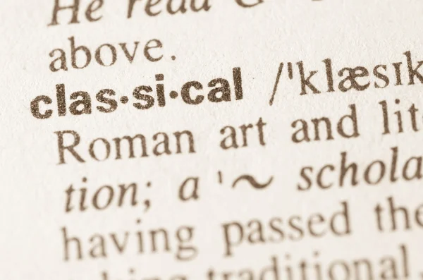 Dictionary definition of word classical — Stock Photo, Image