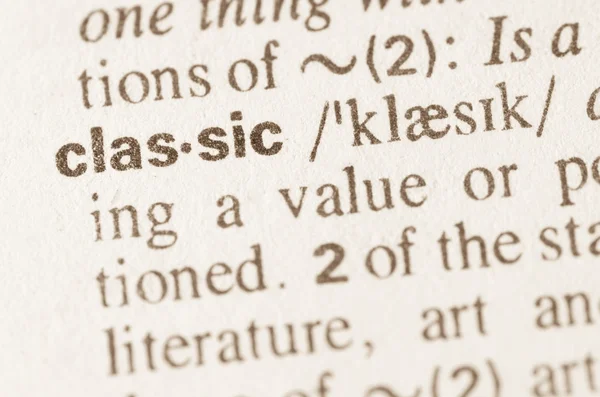 Dictionary definition of word classic — Stock Photo, Image