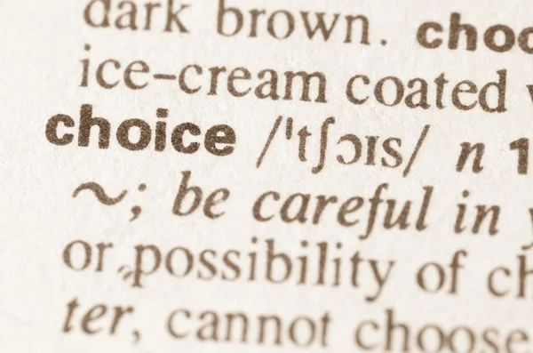 Dictionary definition of word choice — Stock Photo, Image