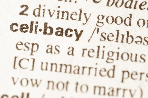 Dictionary definition of word celibacy — Stock Photo, Image