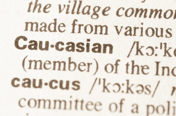 Dictionary definition of word Caucasian — Stock Photo, Image