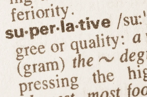 Dictionary definition of word superlative — Stock Photo, Image