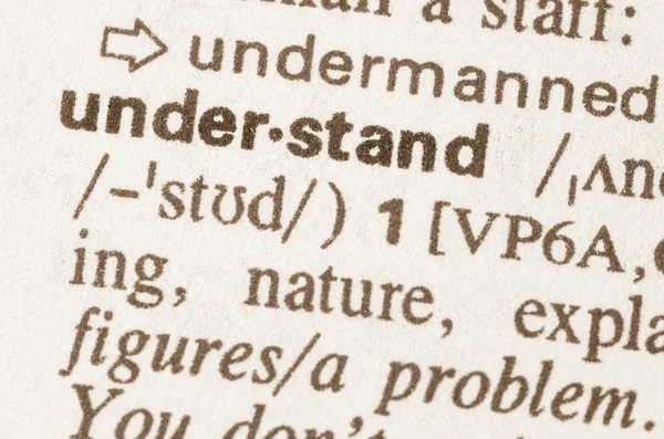 Dicionário definição de palavra entender — Fotografia de Stock