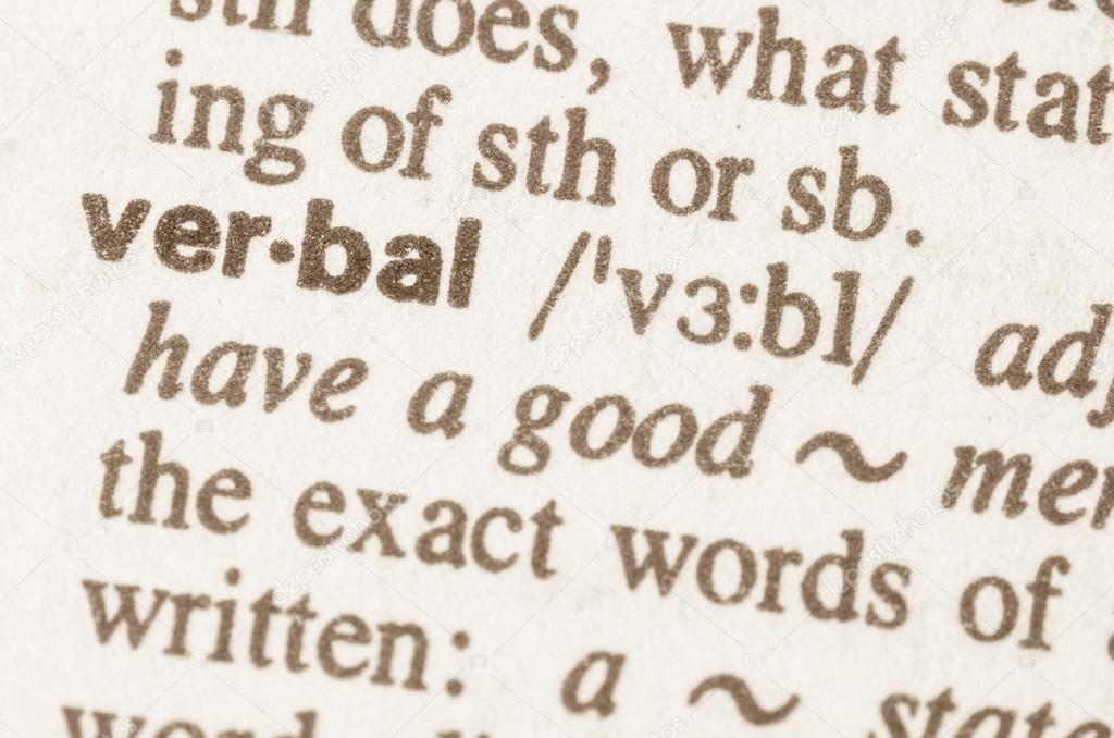 Dictionary definition of word verbal 
