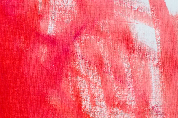 Vermelho pintado fundo de lona artística — Fotografia de Stock