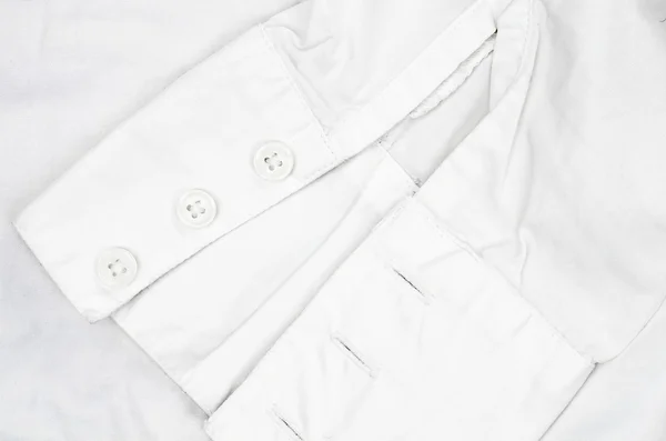 Zmačkané bílou košili manžety — Stock fotografie