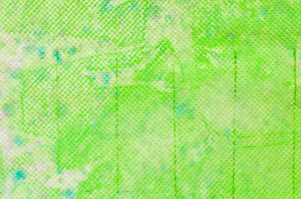 Akvarel zelené malovaného pozadí textury — Stock fotografie