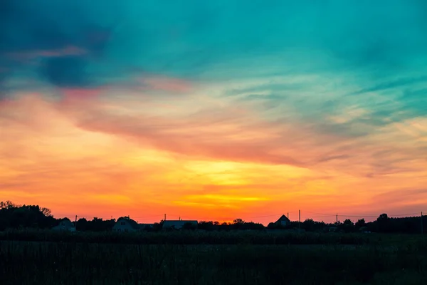 Paisagem rural à noite — Fotografia de Stock