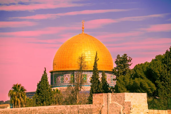 Cúpula da rocha no Monte do Templo em Jerusalém — Fotografia de Stock