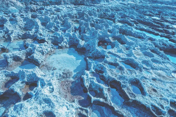 Mar Rochoso Natureza Fundo Rochoso Azul Tonificado — Fotografia de Stock