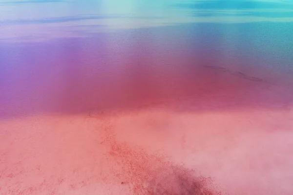 Pembe Tuz Gölü Nün Yüzeyinde Yukarıdan Bak Soyut Doğa Arkaplanı — Stok fotoğraf