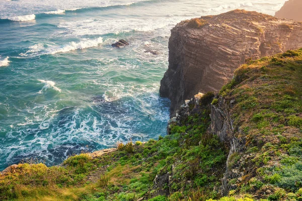 Paisagem Marinha Num Dia Sol Bela Baía Tranquila Costa Mar — Fotografia de Stock