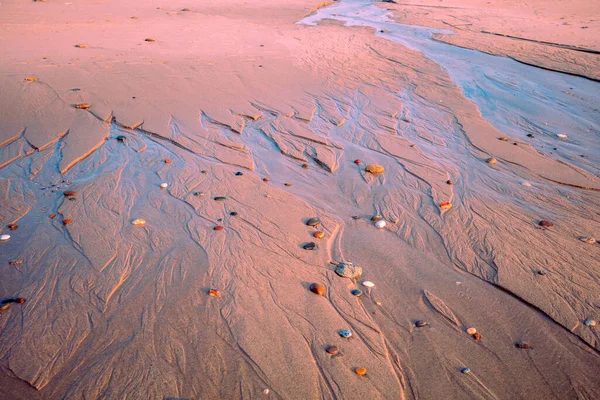Textura Praia Areia Noite Atlântico Portugal — Fotografia de Stock