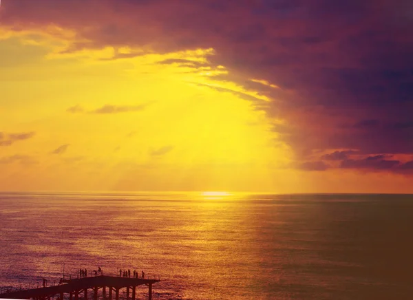 不思議な海の夕日 — ストック写真