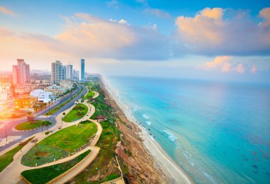 Netanya city aerial view clipart