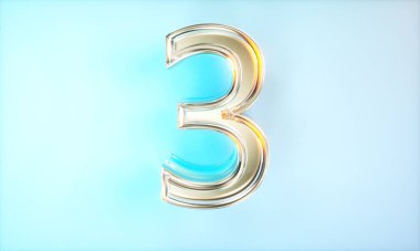 Üç numaralı 3D görüntüleme efekti