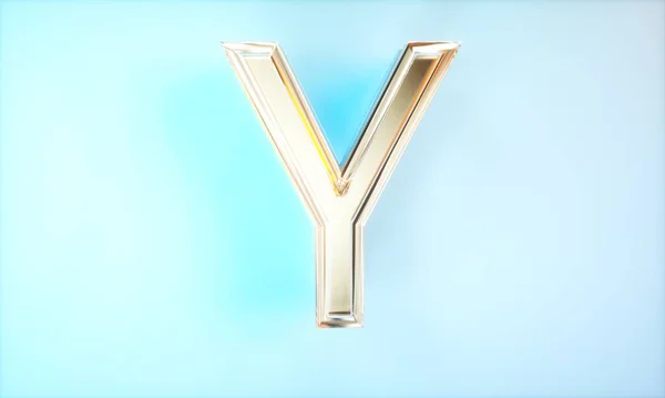 3d yorumlama İngilizce alfabe efekti tasarımı y