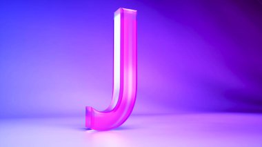 3D hazırlama efekti İngilizce J harfleri