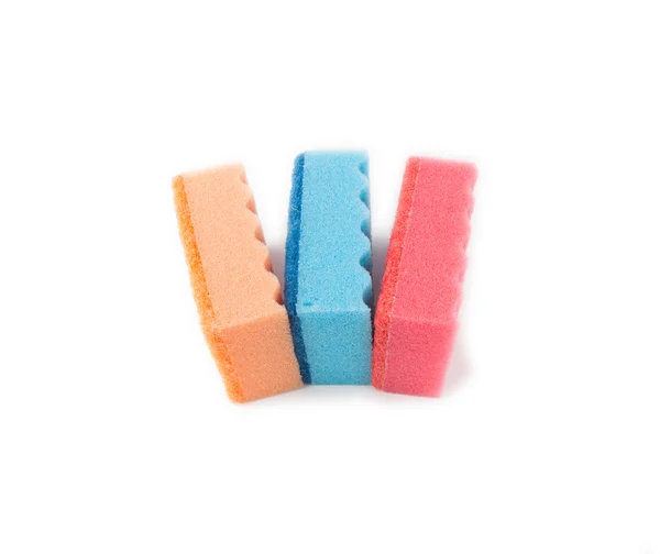 Multicolored sponges for washing dishes — Stock Photo, Image