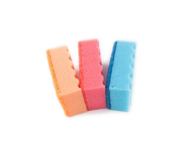 Разноцветные губки для мытья посуды — стоковое фото