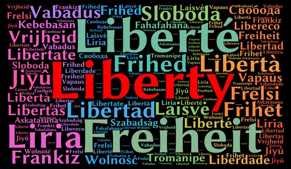 Nuvem de palavras Liberty em diferentes idiomas — Fotografia de Stock
