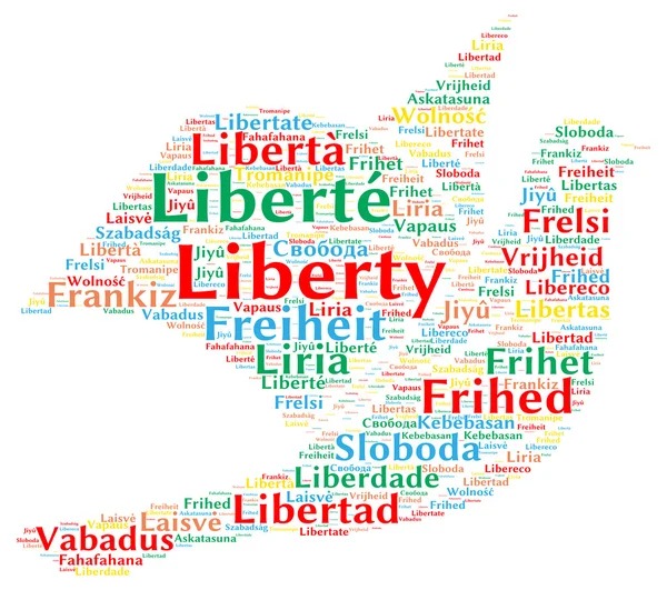 Σύννεφο λέξη ελευθερία σε διαφορετικές γλώσσες — Φωτογραφία Αρχείου