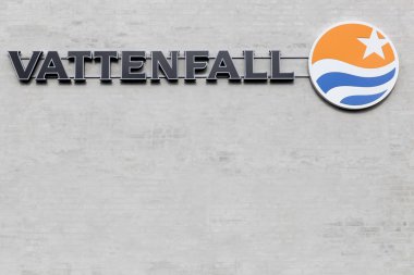 Vattenfall işareti bir duvar