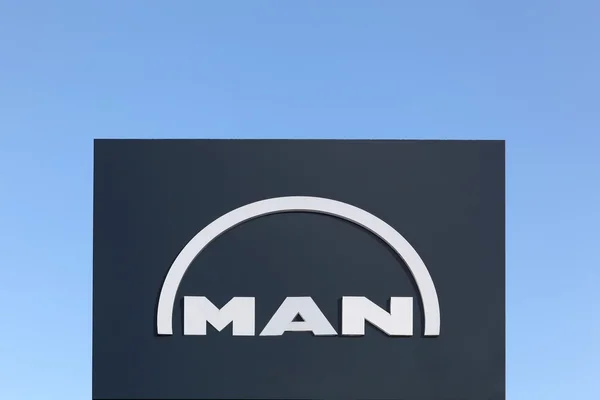 Muž logo na panelu — Stock fotografie