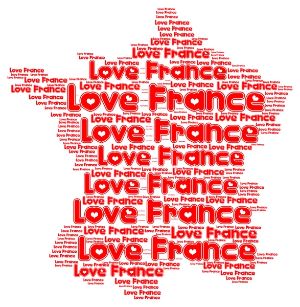 Αγάπη Γαλλία χάρτη έννοια — Φωτογραφία Αρχείου