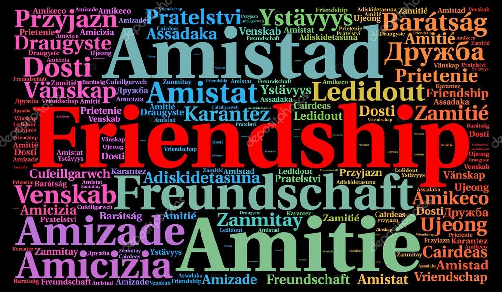 Freundschaft Wort Cloud-Konzept in verschiedenen Sprachen