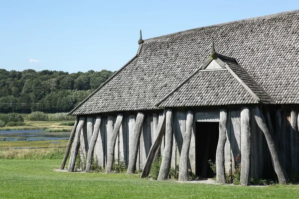 Viking huis in de stad van Hobro, Denemarken — Stockfoto