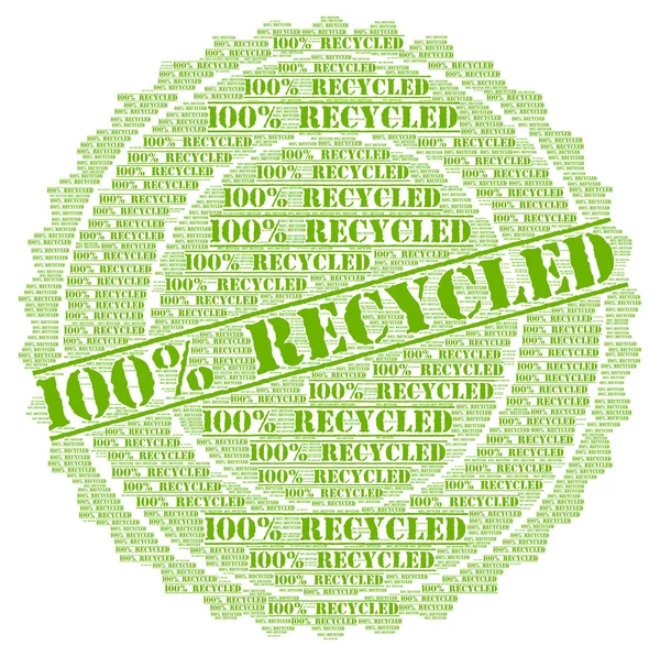 100%的回收徽章图 — 图库照片