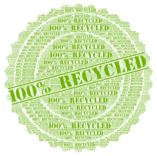 100% gerecycleerd badge illustratie — Stockfoto