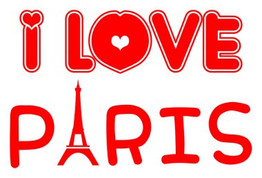 Ben aşk Paris illüstrasyon