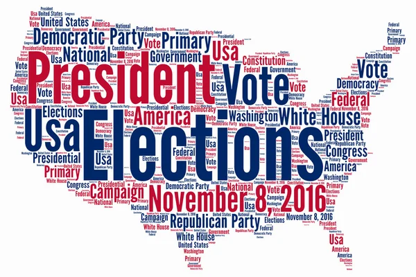 アメリカ合衆国選挙 2016年単語の雲 — ストック写真