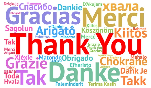 Thank You illustration word cloud in different languages — Stock Photo, Image