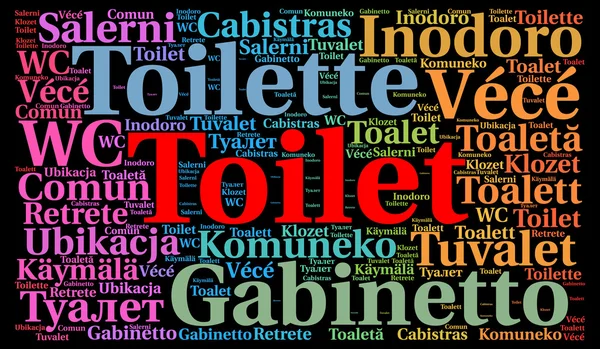 在不同的语言文字云厕所 — 图库照片