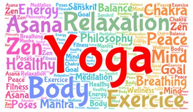 Yoga kelime bulutu kavramı 