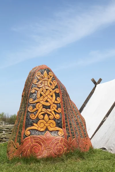 Runestone in the town of Ribe, Denmark — Stock Photo, Image