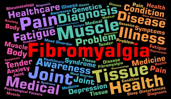 Conceito de nuvem de palavras de fibromialgia — Fotografia de Stock