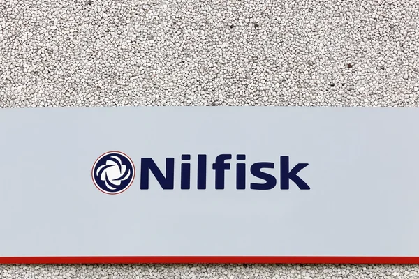 Segno di Nilfisk su una parete — Foto Stock