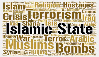 Islamic state word cloud concept  clipart