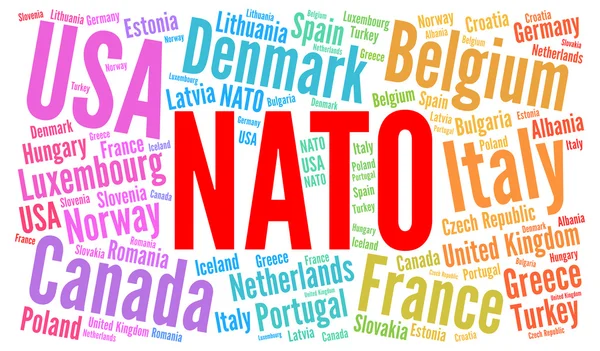 OTAN países palabra nube — Foto de Stock