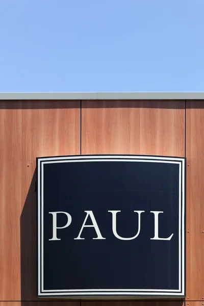 Paul logo an einer wand — Stockfoto